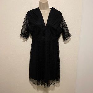 SHEIN Black Polk A Dot Dress SZ L